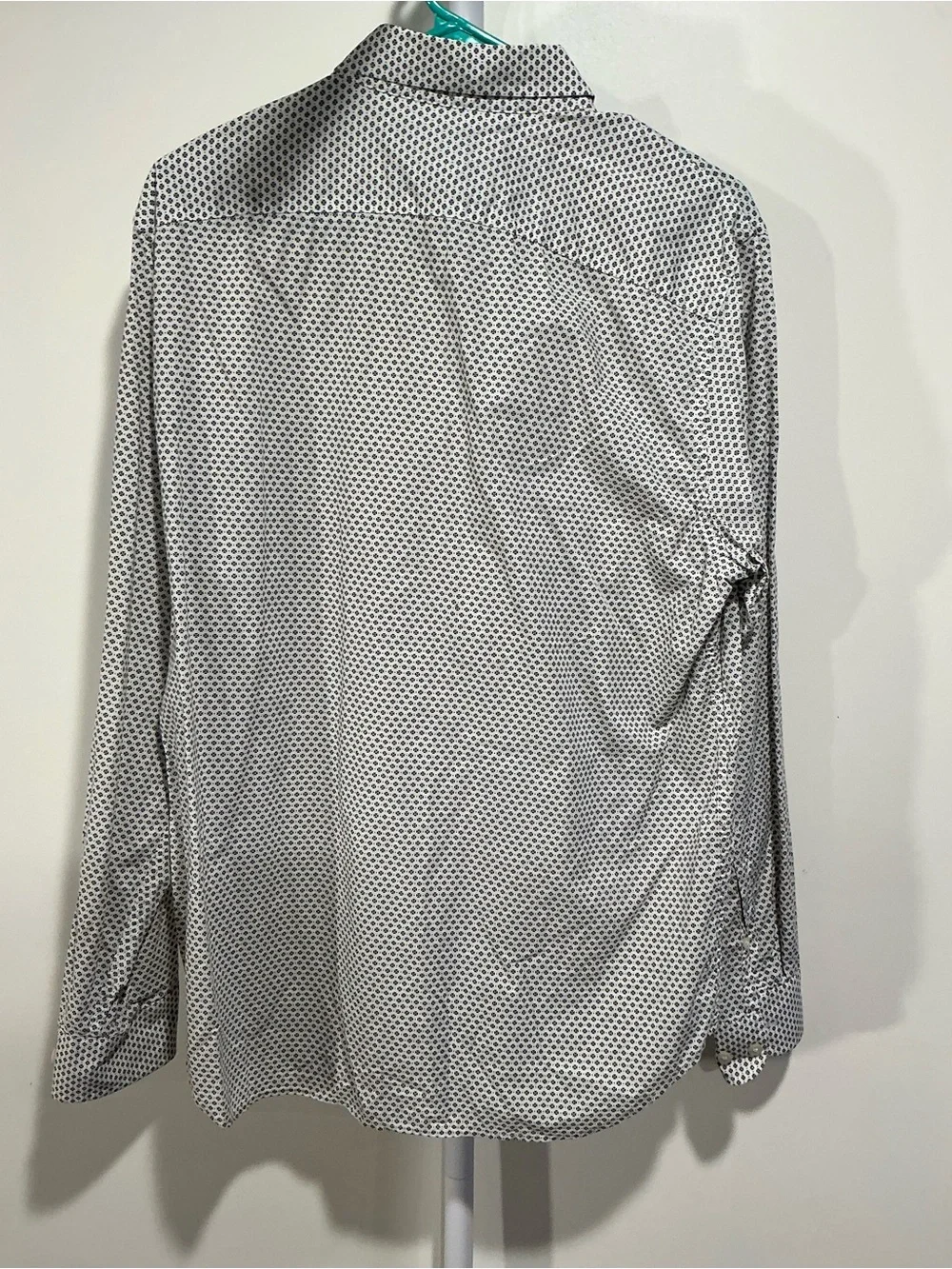 Banana Republic White Button-Down Shirt with Black Dot Pattern